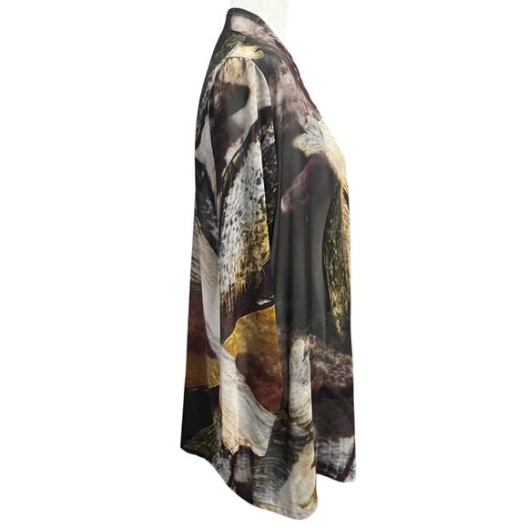 Bryn Walker Sheer Watercolor Art Print Kimono Jacket – Made in USA – Size S - Picture 4 of 8